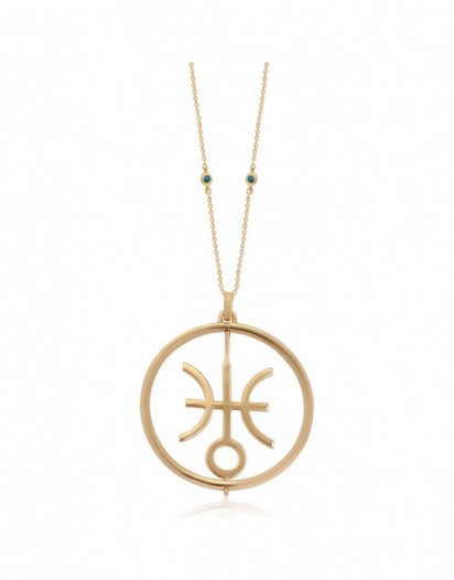 Mavi Topaz Uranüs Kolye