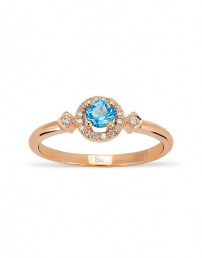 Oval Blue Topaz Yüzük