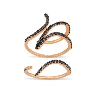 İkili Siyah Pırlanta Yüzük