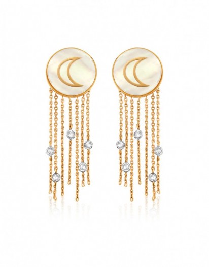 White Topaz Ay Küpe