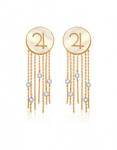 Beyaz Topaz Jüpiter Küpe