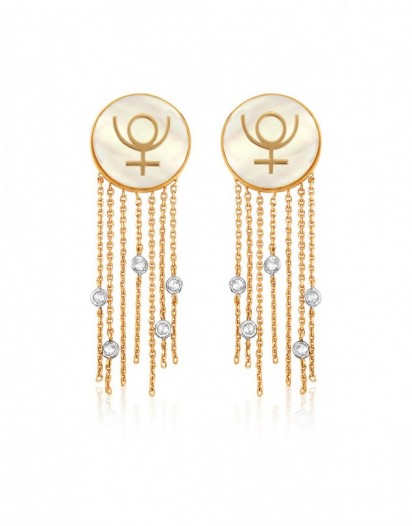 Beyaz Topaz Pluton Küpe