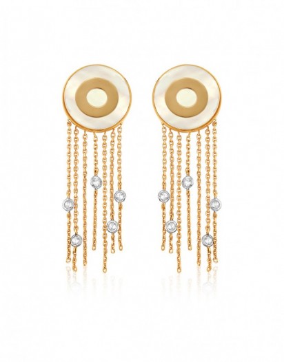 Beyaz Topaz Güneş Küpe